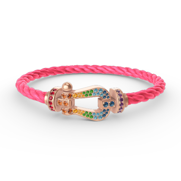 [Aurelle Style]FORCE LARGE HORSESHOE  COLORED DIAMOND BRACELET ROSE GOLD