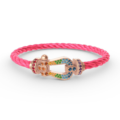 [Aurelle Style]FORCE LARGE HORSESHOE  COLORED DIAMOND BRACELET ROSE GOLD