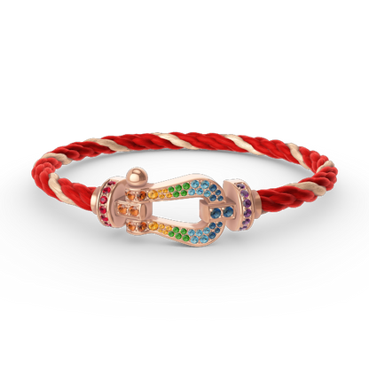 [Aurelle Style]FORCE LARGE HORSESHOE  COLORED DIAMOND BRACELET ROSE GOLD