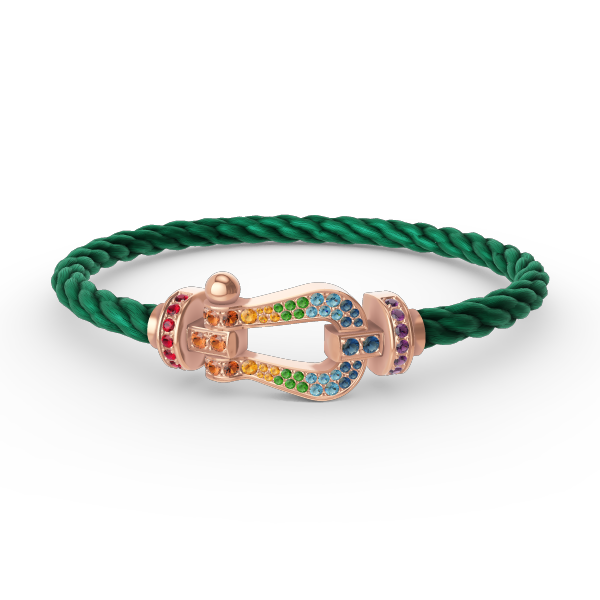 [Aurelle Style]FORCE LARGE HORSESHOE  COLORED DIAMOND BRACELET ROSE GOLD