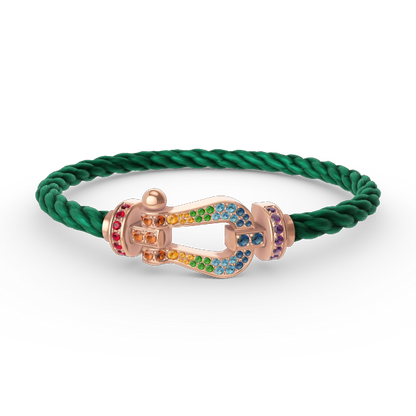 [Aurelle Style]FORCE LARGE HORSESHOE  COLORED DIAMOND BRACELET ROSE GOLD