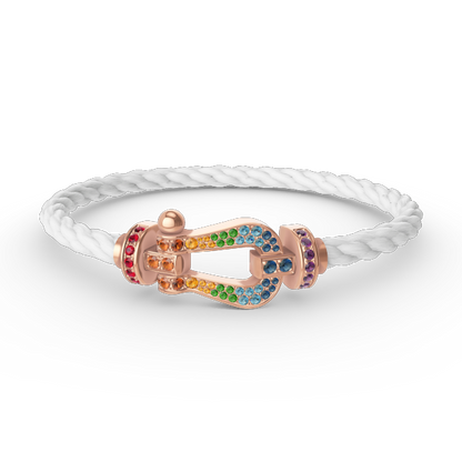 [Aurelle Style]FORCE LARGE HORSESHOE  COLORED DIAMOND BRACELET ROSE GOLD