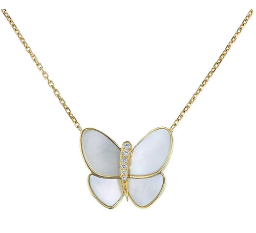 [Aurelle Style]BUTTERFLY GOLD MOP DIAMOND NECKLACE