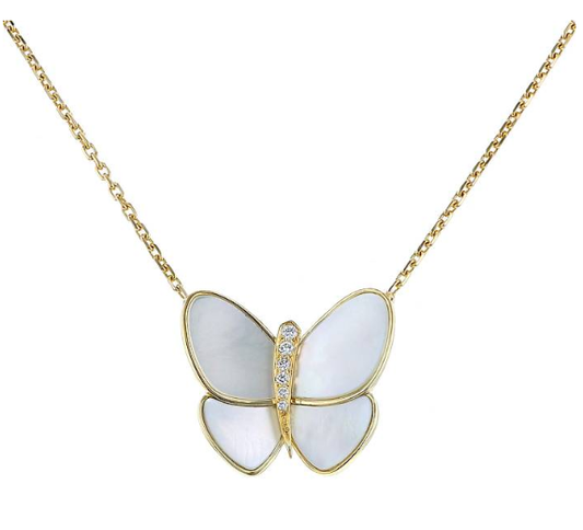 [Aurelle Style]BUTTERFLY GOLD MOP DIAMOND NECKLACE
