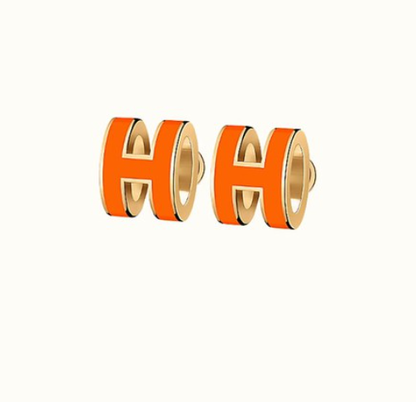 [Aurelle Style]MINI POP H EARRINGS ORANGE