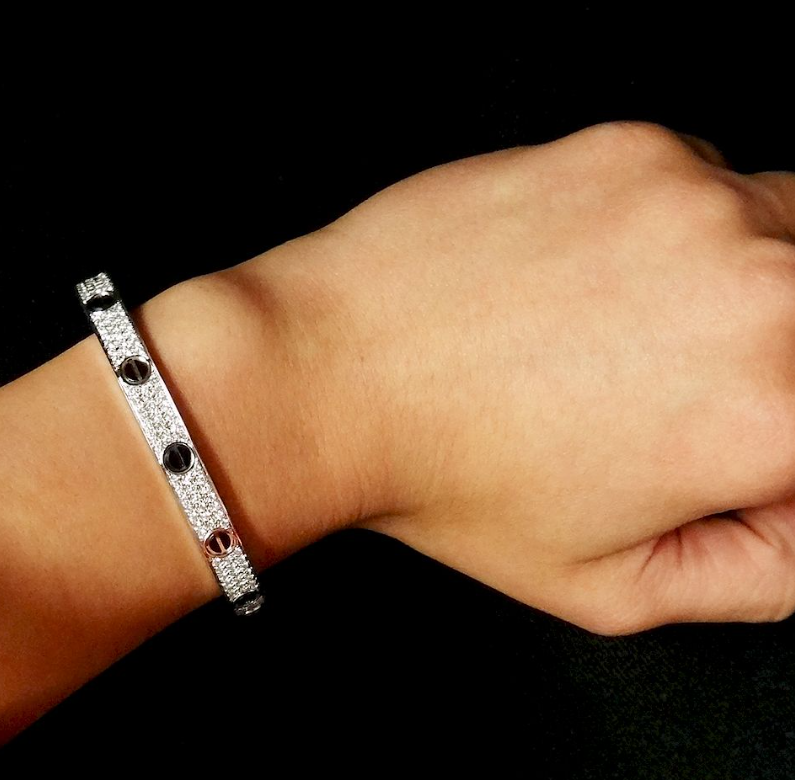 [Aurelle Style]LOVE BRACELET 6.1MM DIAMOND-PAVED CERAMIC