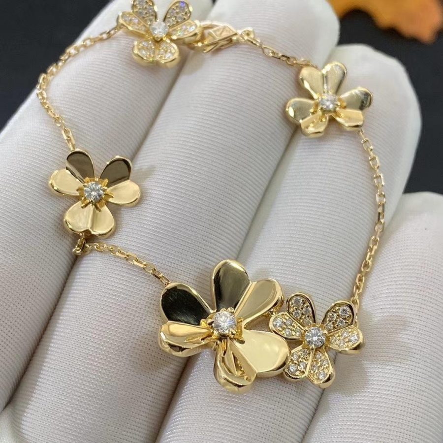 [Aurelle Style]FRIVOLE GOLD 5 FLOWERS BRACELET