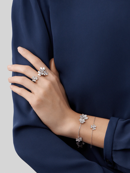 [Aurelle Style]FRIVOLE SILVER FLOWER DIAMOND BRACELET