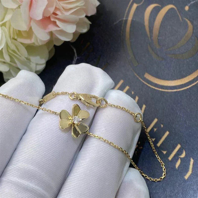 [Aurelle Style]FRIVOLE GOLD FLOWER PINK MALACHITE BRACELET