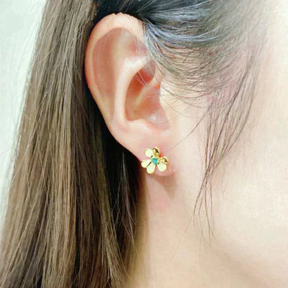 [Aurelle Style]FRIVOLE  FLOWER MALACHITE EARRINGS
