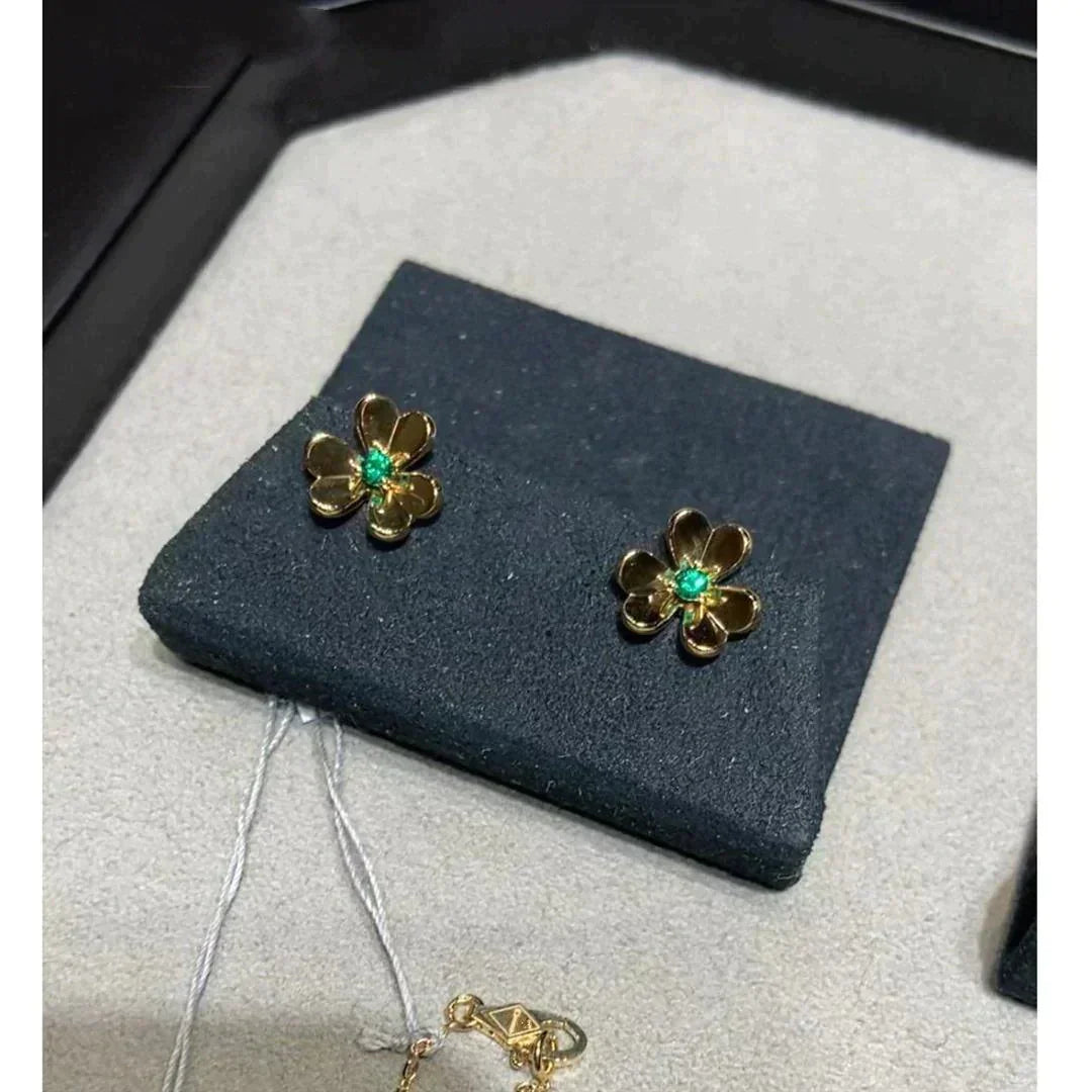 [Aurelle Style]FRIVOLE  FLOWER MALACHITE EARRINGS
