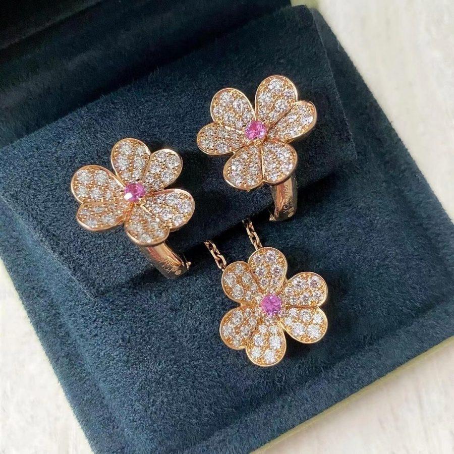 [Aurelle Style]FRIVOLE ROSE GOLD FLOWER DIAMOND NECKLACE