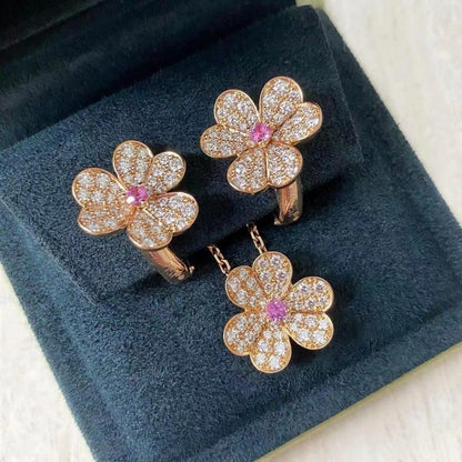 [Aurelle Style]FRIVOLE ROSE GOLD FLOWER DIAMOND NECKLACE