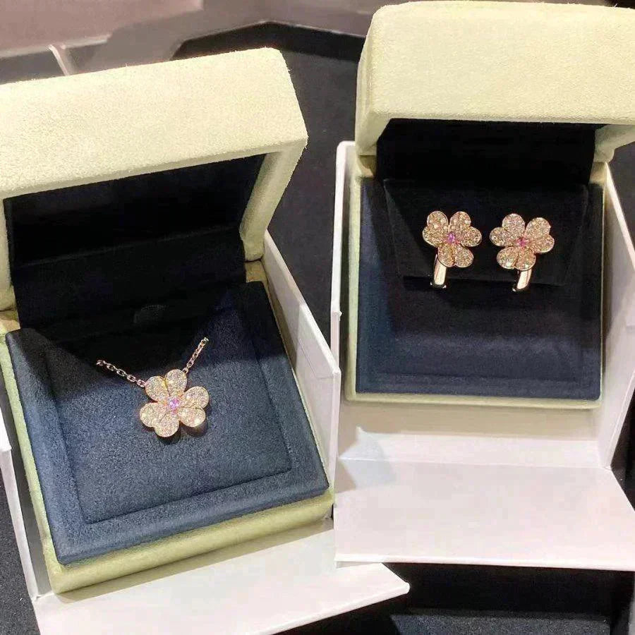 [Aurelle Style]FRIVOLE ROSE GOLD FLOWER DIAMOND NECKLACE