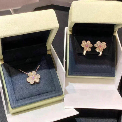 [Aurelle Style]FRIVOLE ROSE GOLD FLOWER DIAMOND NECKLACE