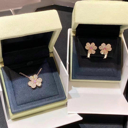 [Aurelle Style]FRIVOLE PINK GOLD FLOWER DIAMOND EARRINGS