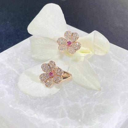 [Aurelle Style]FRIVOLE PINK GOLD FLOWER DIAMOND EARRINGS