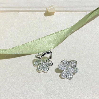 [Aurelle Style]FRIVOLE SILVER FLOWER DIAMOND EARRINGS