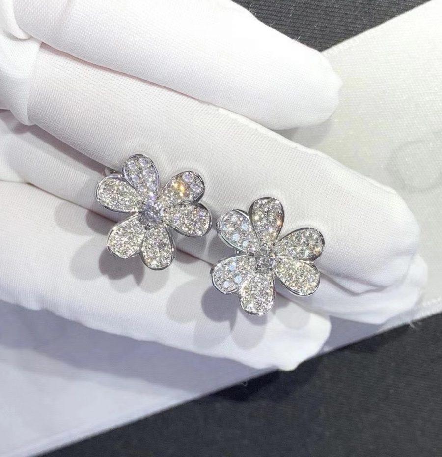 [Aurelle Style]FRIVOLE SILVER FLOWER DIAMOND EARRINGS