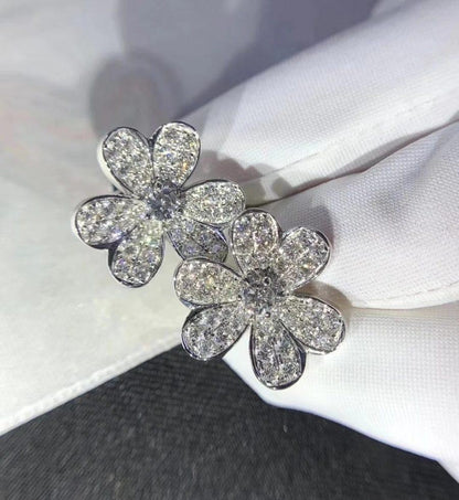 [Aurelle Style]FRIVOLE SILVER FLOWER DIAMOND EARRINGS