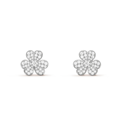 [Aurelle Style]FRIVOLE SILVER FLOWER DIAMOND EARRINGS