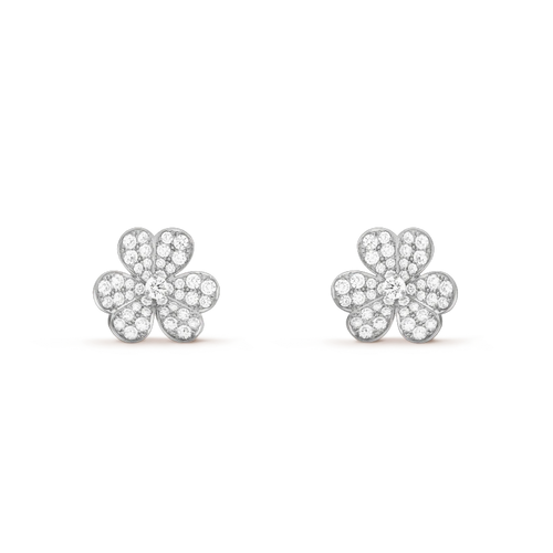 [Aurelle Style]FRIVOLE SILVER FLOWER DIAMOND EARRINGS