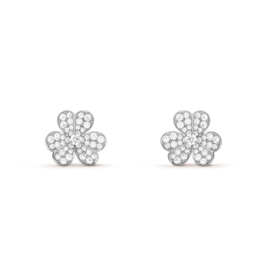[Aurelle Style]FRIVOLE SILVER FLOWER DIAMOND EARRINGS