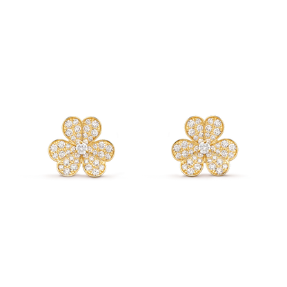 [Aurelle Style]FRIVOLE GOLD FLOWER DIAMOND EARRINGS