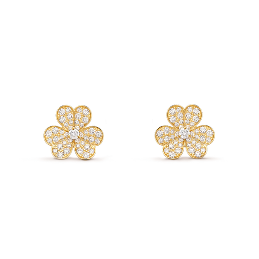[Aurelle Style]FRIVOLE GOLD FLOWER DIAMOND EARRINGS