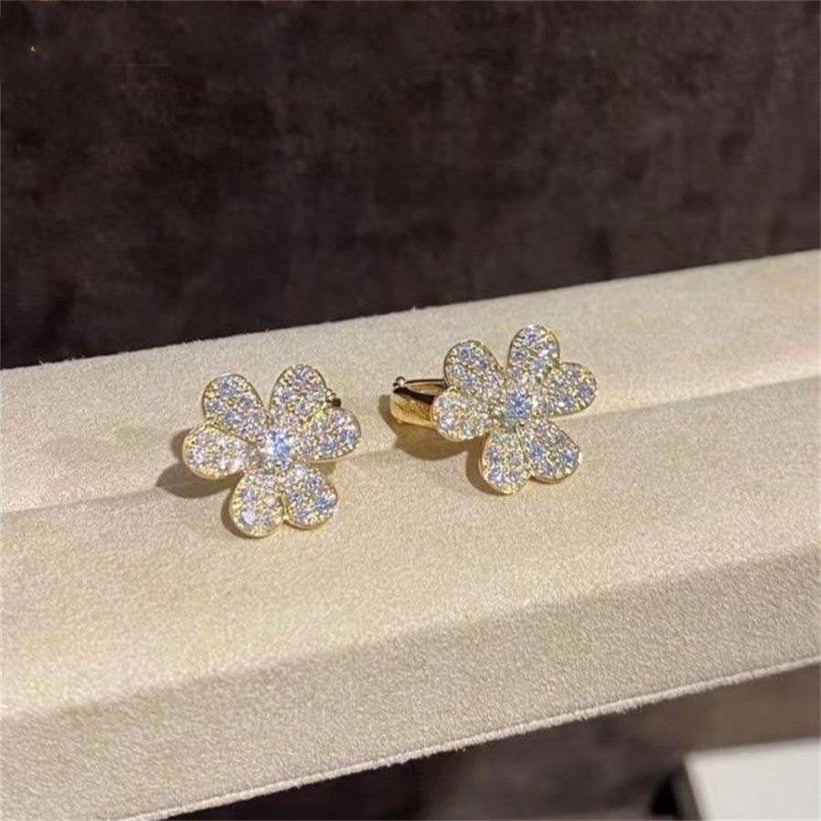 [Aurelle Style]FRIVOLE GOLD FLOWER DIAMOND EARRINGS