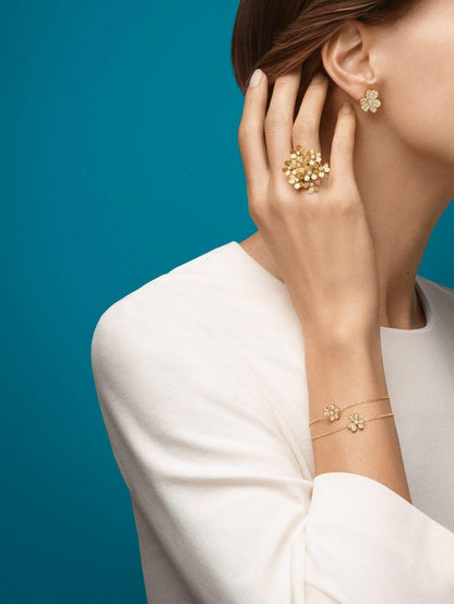 [Aurelle Style]FRIVOLE GOLD FLOWER DIAMOND EARRINGS