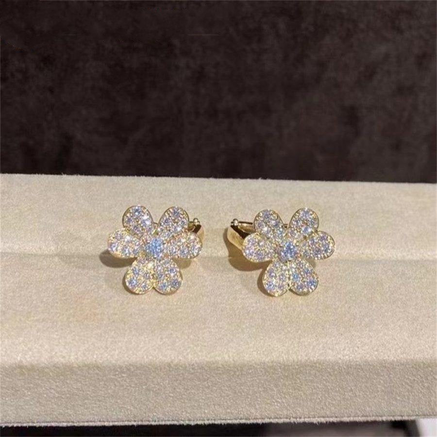 [Aurelle Style]FRIVOLE GOLD FLOWER DIAMOND EARRINGS