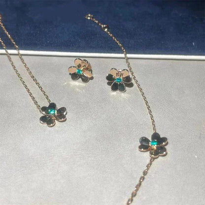 [Aurelle Style]FRIVOLE  FLOWER MALACHITE EARRINGS
