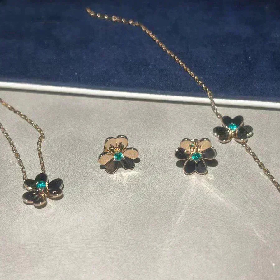 [Aurelle Style]FRIVOLE  FLOWER MALACHITE EARRINGS