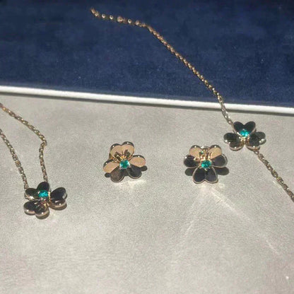 [Aurelle Style]FRIVOLE  FLOWER MALACHITE EARRINGS