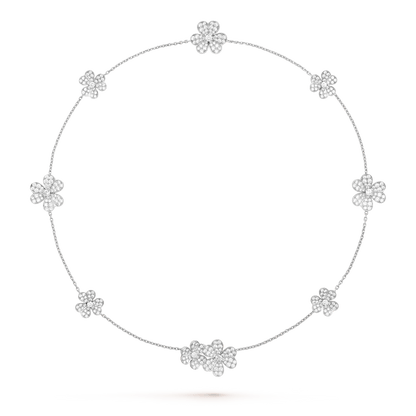 [Aurelle Style]FRIVOLE SILVER 9 FLOWERS NECKLACE