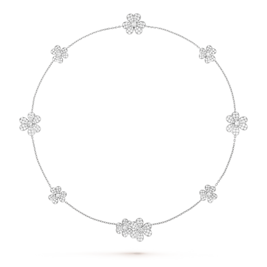 [Aurelle Style]FRIVOLE SILVER 9 FLOWERS NECKLACE