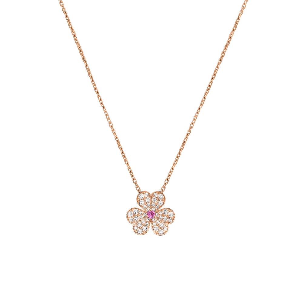[Aurelle Style]FRIVOLE ROSE GOLD FLOWER DIAMOND NECKLACE