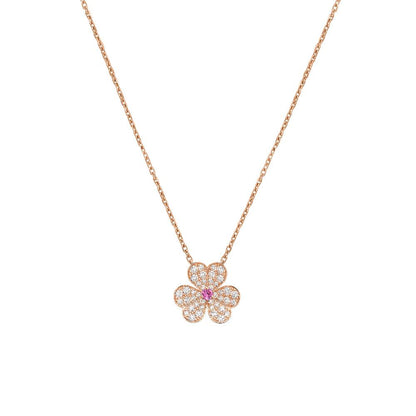 [Aurelle Style]FRIVOLE ROSE GOLD FLOWER DIAMOND NECKLACE