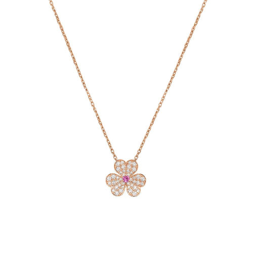[Aurelle Style]FRIVOLE ROSE GOLD FLOWER DIAMOND NECKLACE