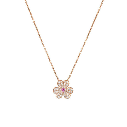 [Aurelle Style]FRIVOLE ROSE GOLD FLOWER DIAMOND NECKLACE