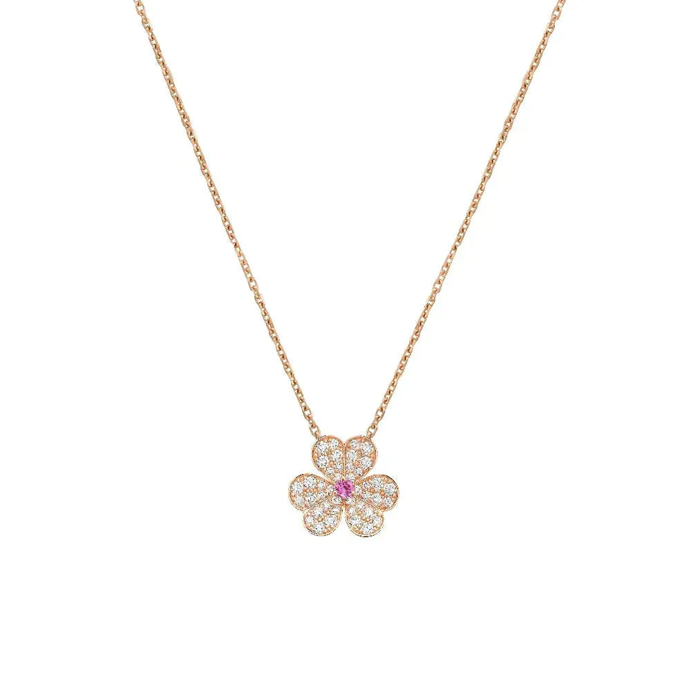 [Aurelle Style]FRIVOLE ROSE GOLD FLOWER DIAMOND NECKLACE