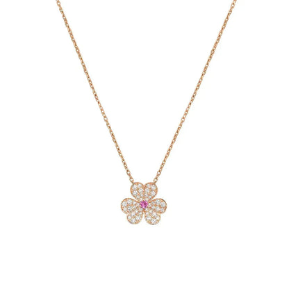 [Aurelle Style]FRIVOLE ROSE GOLD FLOWER DIAMOND NECKLACE
