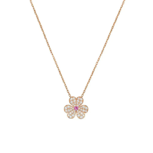 [Aurelle Style]FRIVOLE ROSE GOLD FLOWER DIAMOND NECKLACE