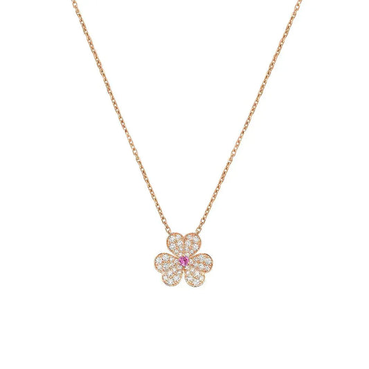 [Aurelle Style]FRIVOLE ROSE GOLD FLOWER DIAMOND NECKLACE