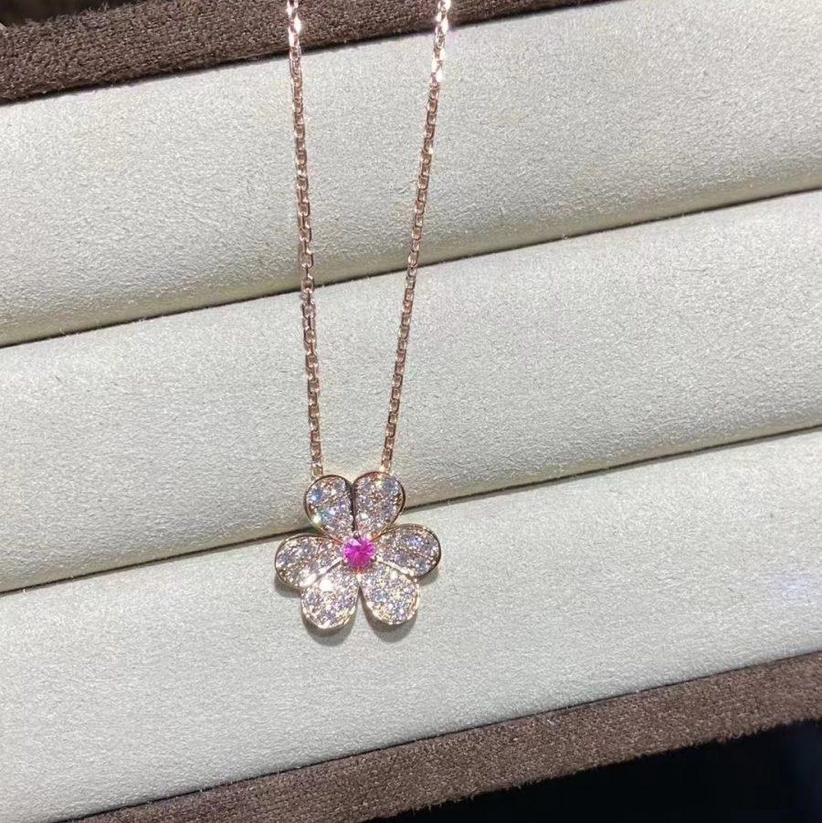 [Aurelle Style]FRIVOLE ROSE GOLD FLOWER DIAMOND NECKLACE