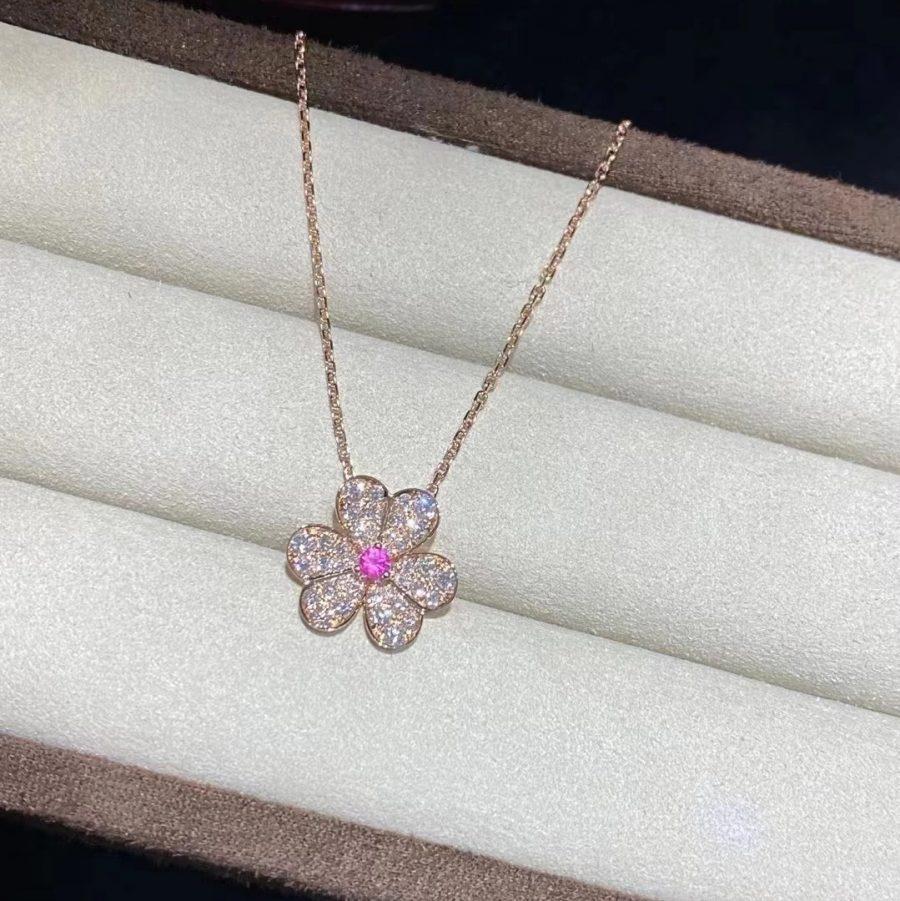 [Aurelle Style]FRIVOLE ROSE GOLD FLOWER DIAMOND NECKLACE