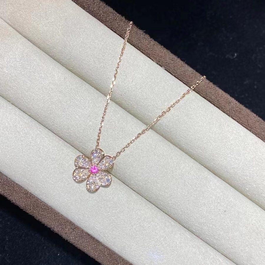 [Aurelle Style]FRIVOLE ROSE GOLD FLOWER DIAMOND NECKLACE