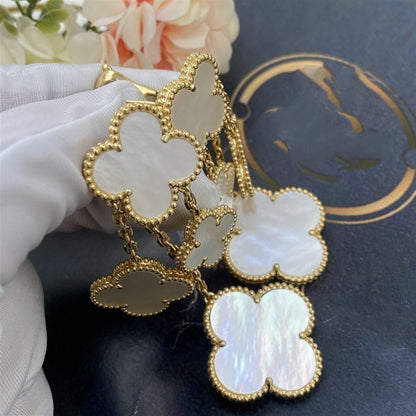 [Aurelle Style]CLOVER EARRINGS WHITE MOP 4 MOTIFS GOLD