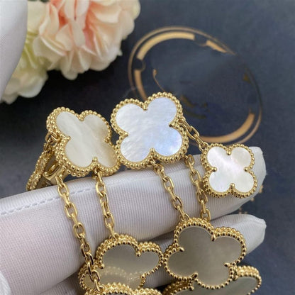 [Aurelle Style]CLOVER EARRINGS WHITE MOP 4 MOTIFS GOLD